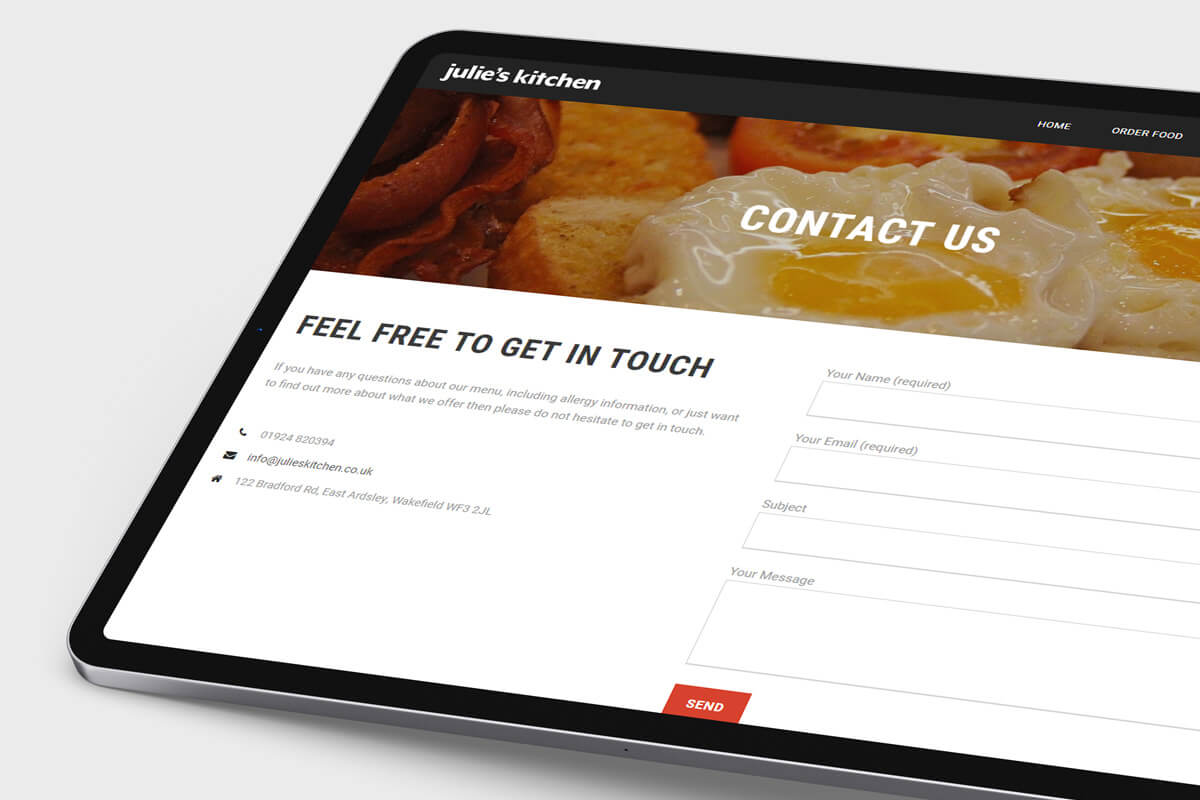 Julie's Kitchen Website Design - Tablet