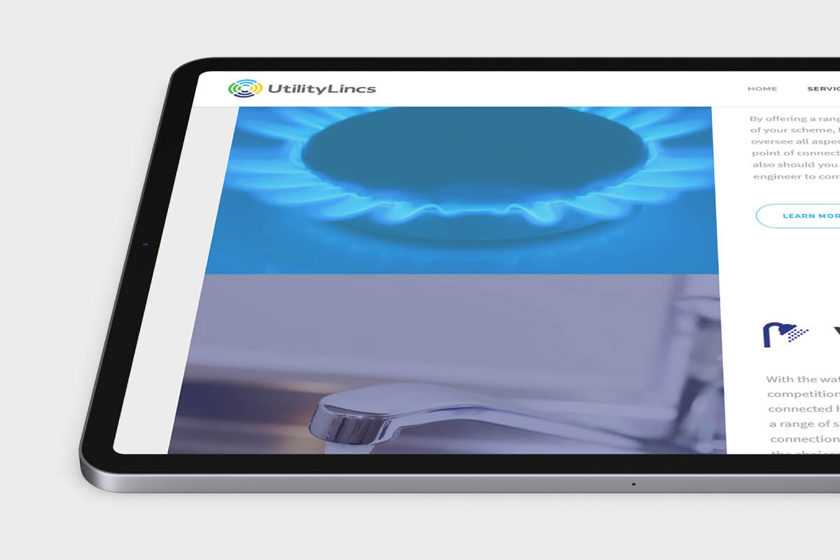 UtilityLincs Website Design - Tablet