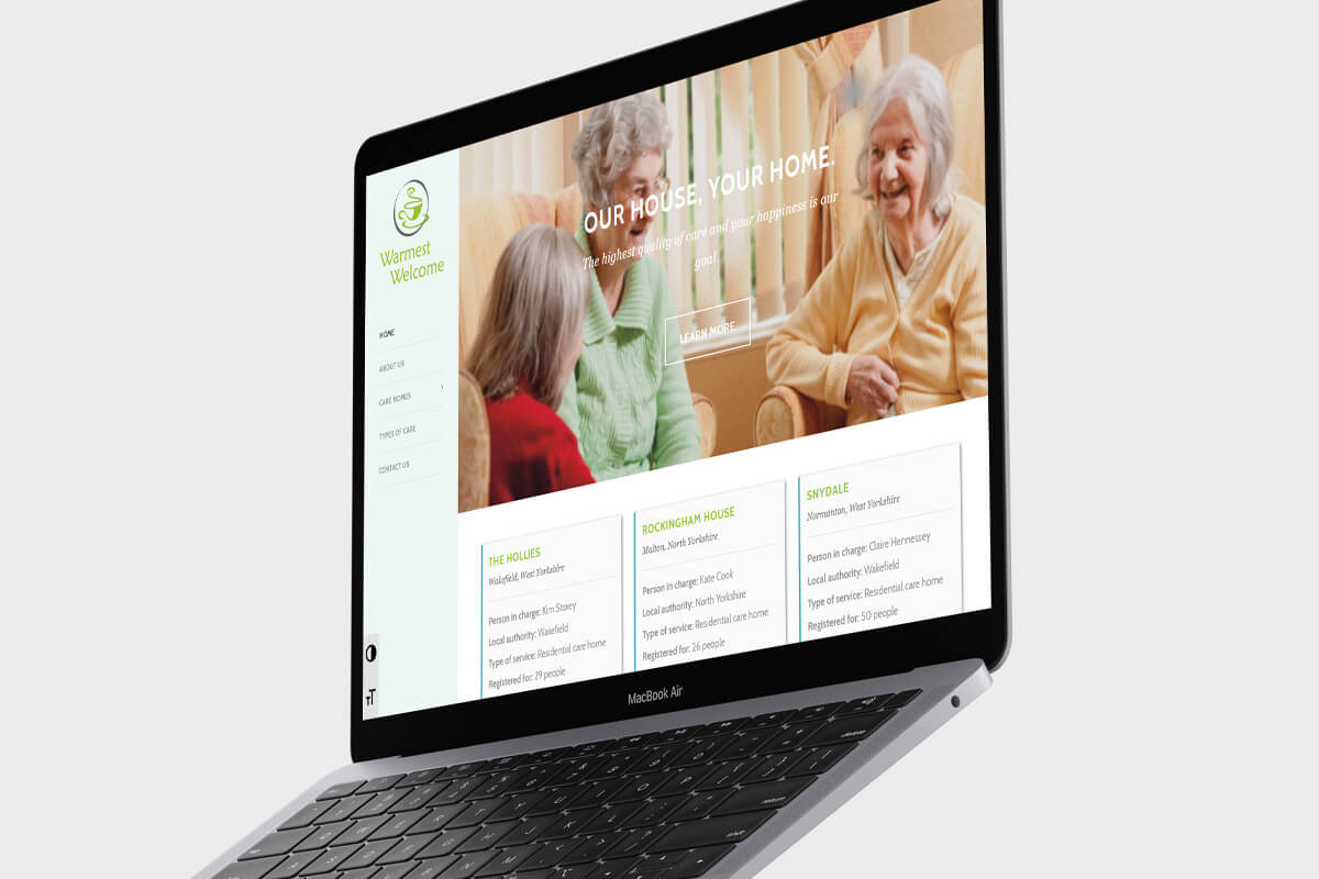 Warmest Welcome Website Design - Laptop